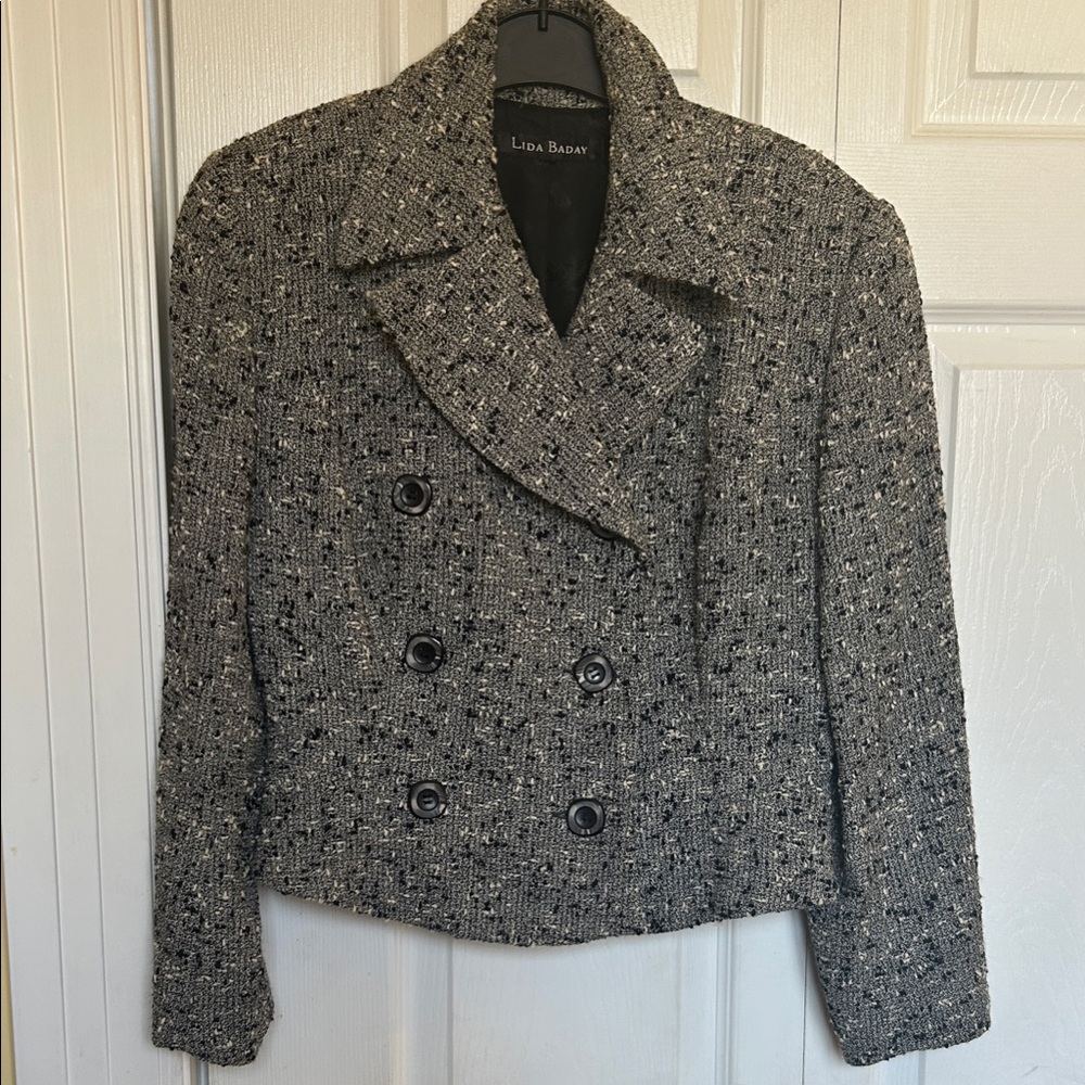 Vintage 1990’s Lida Baday Charcoal Tweed Blazer